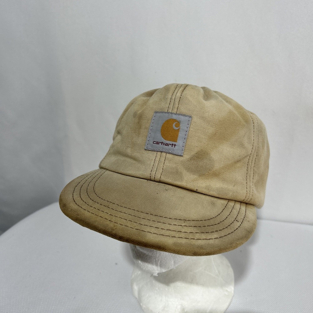 Vintage CARHARTT Fleece Lined Duck Canvas Cap Sz Large Ear Flaps Made In USA